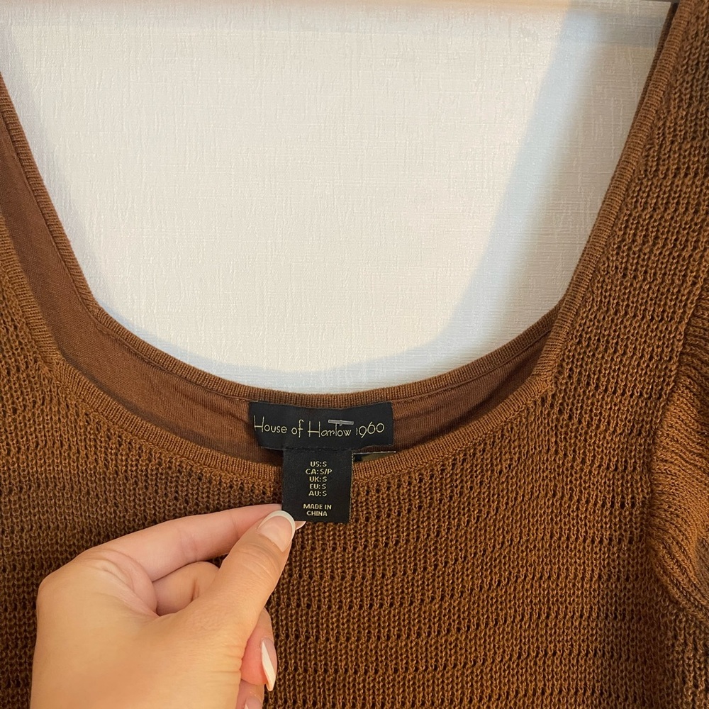 House of Harlow 1960 Brown Knit Dress